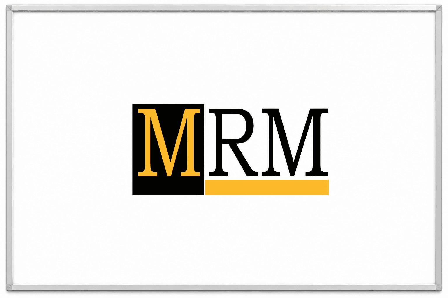MRM logo with yellow M in black square and black RM letters over a yellow bar.